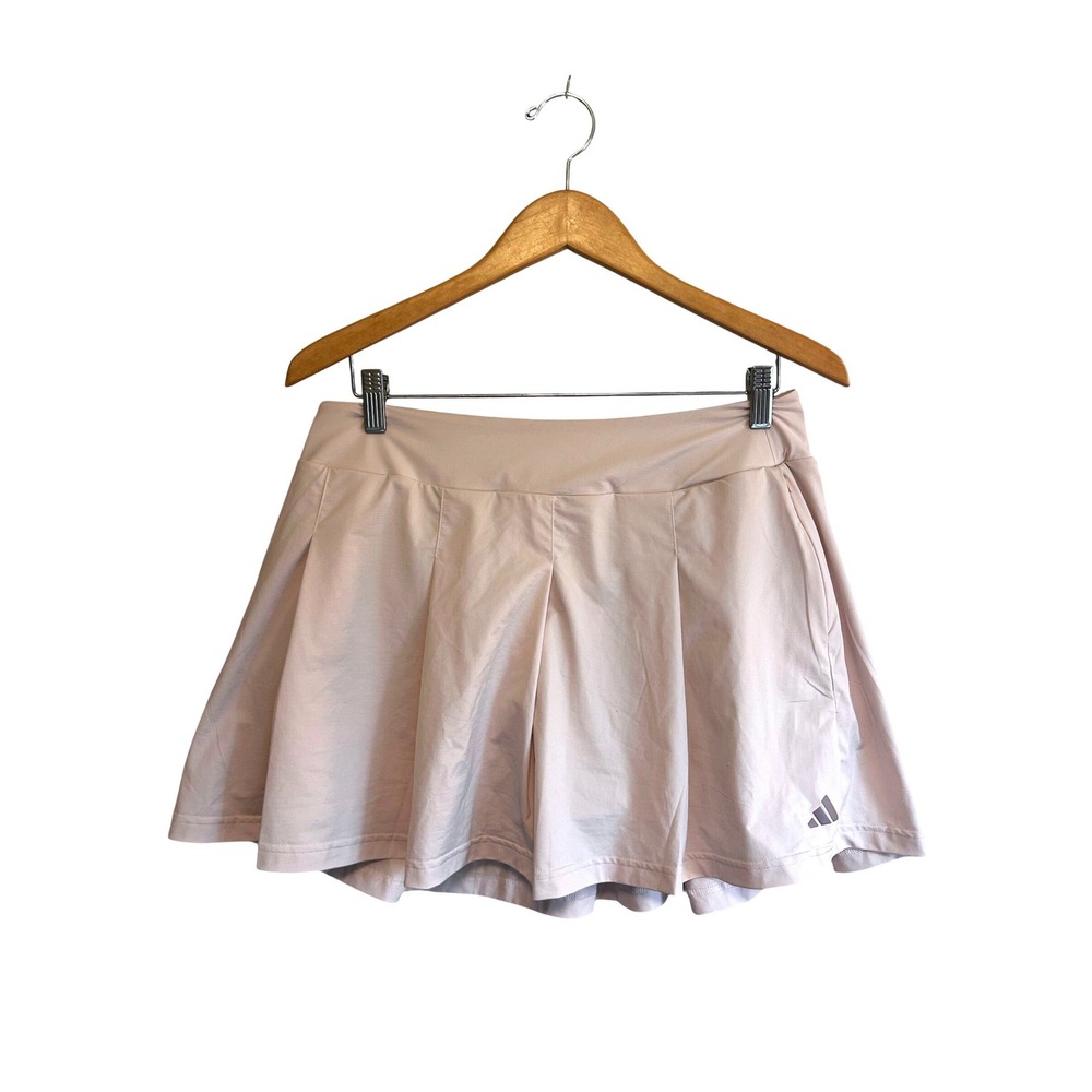 Adidas Women Pink Tan Pleated Athletic Tennis Skort IP8659 Size Medium‎